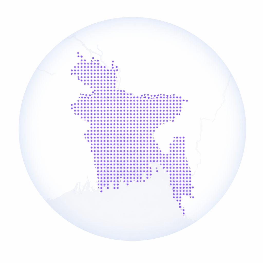 Bangladesh map inside globe